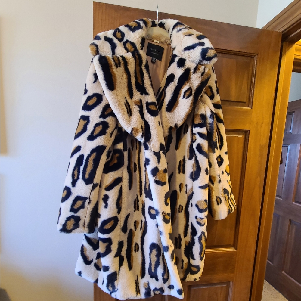 Anthropologie x SANCTUARY Leopard Pattern Teddy Jacket, Size XL, New Without Tag